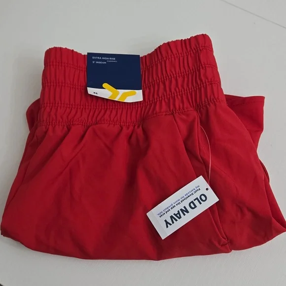 Old Navy Extra High-Rise Athletic Shorts Red 3” Inseam NWT Size M - Picture 13 of 13